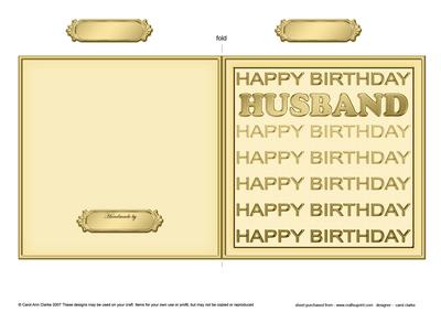 Birthday Husband Cut and Fold Card