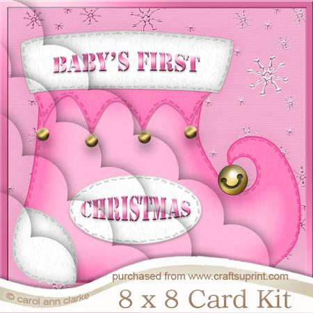 8 x 8 Baby's 1st Xmas Stocking Scalloped Corner Kit