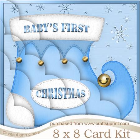 8 x 8 Baby's 1st Xmas Stocking Scalloped Corner Kit