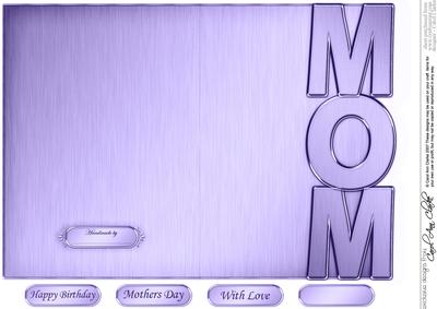 5 x 7 Elegant Metallic Mom Shaped Card