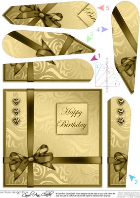 Elegant Flourish Quick Card with Fan Pyramage Topper