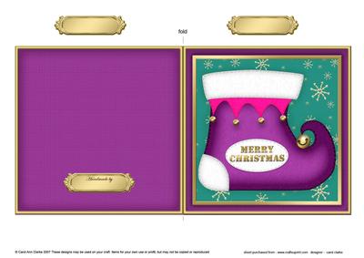 Cute Christmas Stocking Quick Cut and Fold Card