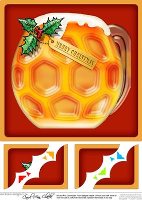8 x 8 Mine's a Christmas Pint Scalloped Corner Topper