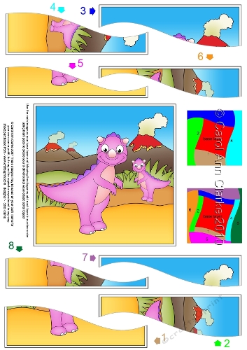 Cute Dinosaur  Wavy Spiral Side Stacker