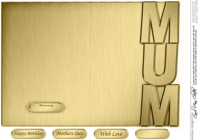 5 x 7 Elegant Metallic Mum Shaped Card