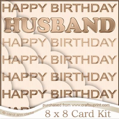 8 x 8 Husband Birthday Kit with Scalloped Corners