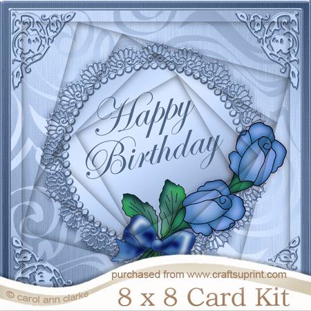 8 x 8 Roses and Metallic Lace Twisted Tunnel Card Kit