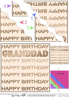 Birthday Granddad Wavy Corner Side Stacker Topper