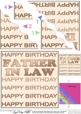 Birthday Father in Law Wavy Corner Side Stacker Topper