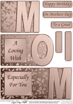 Mom Elegant Metallic Book Sheet