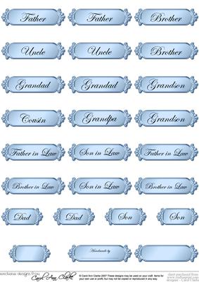 Male Metallic Relations Greetings Text Plates