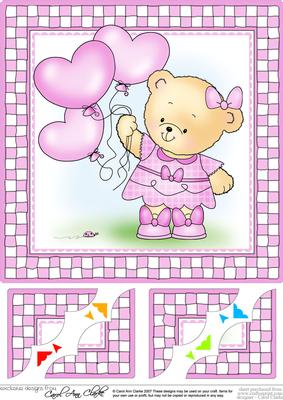 8 x 8 Rosie's Balloons Scalloped Corner Topper