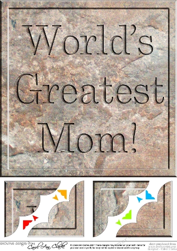 8 x 8 Love Set in Stone Scalloped corner Topper - Worlds Greatest Mum!