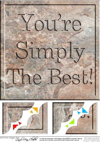 8 x 8 Love Set in Stone Scalloped corner Topper - Youre Simply the Best