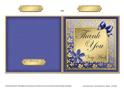 Floral Elegance Thanks You Cut and Fold Card