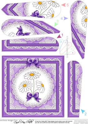 Denim and Daisies Quick Card with Fan Pyramage Topper