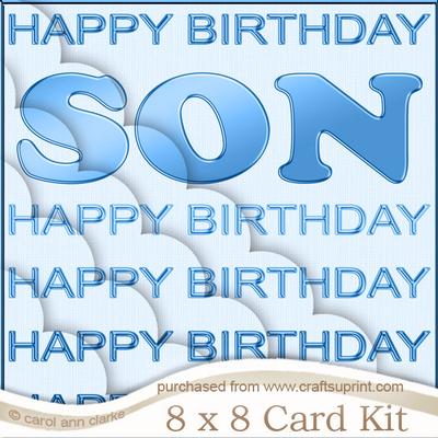 8 x 8 Son Birthday Kit with Scalloped Corners