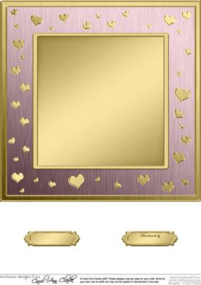 8 x 8 Metallic Romantic Hearts Plain Card Base