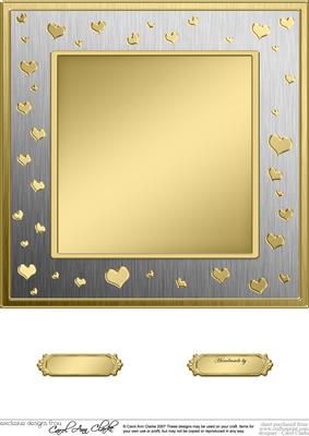 8 x 8 Metallic Romantic Hearts Plain Card Base