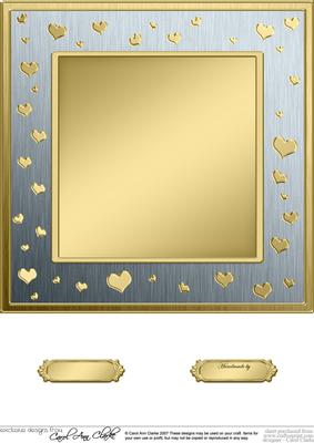 8 x 8 Metallic Romantic Hearts Plain Card Base