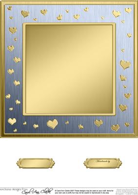8 x 8 Metallic Romantic Hearts Plain Card Base