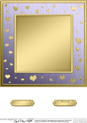 8 x 8 Metallic Romantic Hearts Plain Card Base