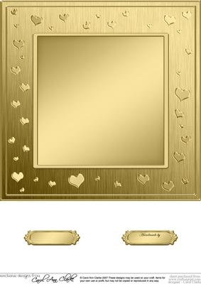 8 x 8 Metallic Romantic Hearts Plain Card Base