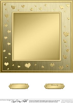 8 x 8 Metallic Romantic Hearts Plain Card Base