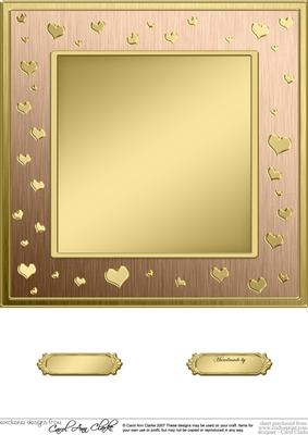 8 x 8 Metallic Romantic Hearts Plain Card Base