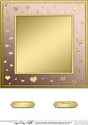 8 x 8 Metallic Romantic Hearts Plain Card Base
