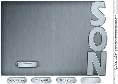 5 x 7 Elegant Metallic Son Shaped Card