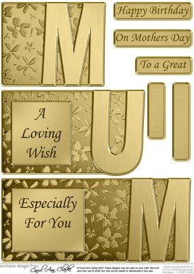 Mum Elegant Metallic Book Sheet
