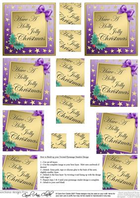 Elegant Christmas Greeting Twisted Pyramage Sheet