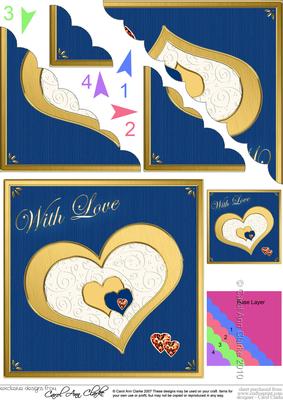 Elegant Hearts Scallop Corner Side Stacker Topper