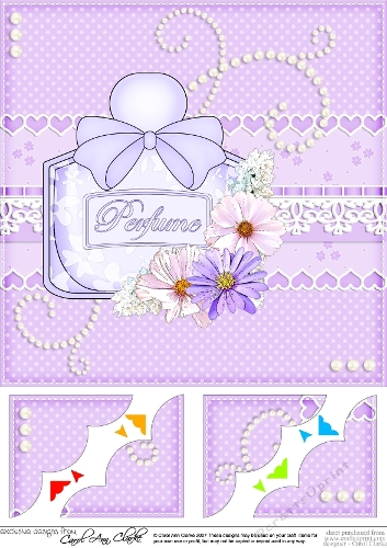Perfume, Flowers & Lace - 8 x 8 Scalloped Corner Topper 