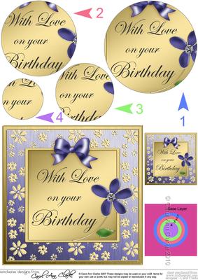 Floral Elegance Birthday Quick Card with Circle Pyramage