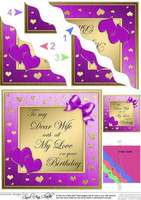 Happy Birthday WIFE Wavey Corner Stacker