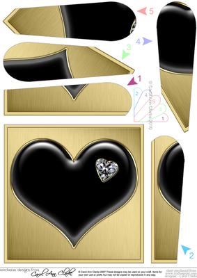 Enamel Heart Fan Pyramage Topper