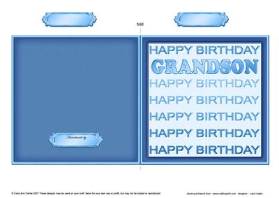 Birthday Grandson Cut and Fold Card
