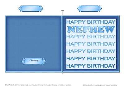 Birthday Nephew Cut and Fold Card