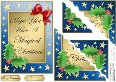 Elegant Christmas Greeting Quick Card Corner Side Stacker