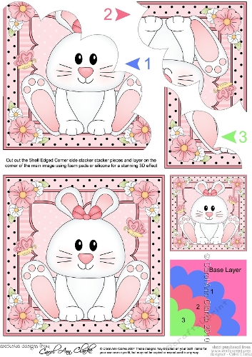 Cute Little Rabbit Shell Edged Corner Side Stacker