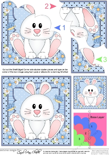 Cute Little Rabbit Shell Edged Corner Side Stacker