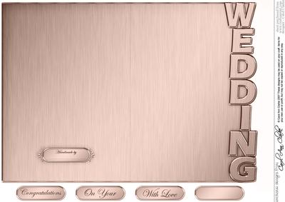 5 x 7 Elegant Metallic Wedding Shaped Card