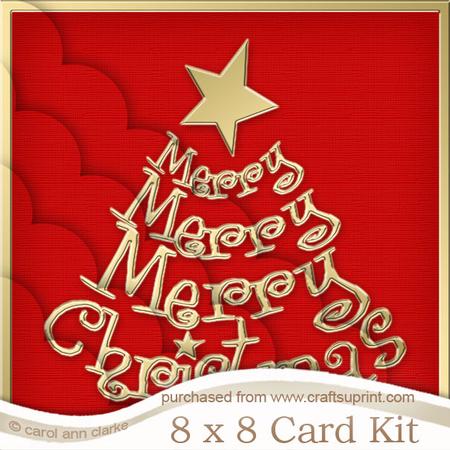 8 x 8 Merry Christmas Tree Kit with Scalloped Corners