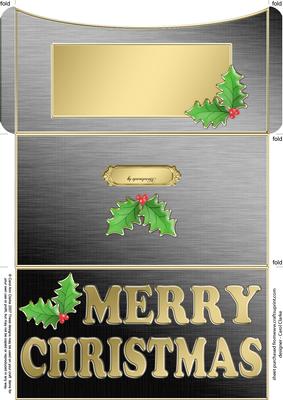 Elegant Christmas Holly Money or Gift Wallet and Card