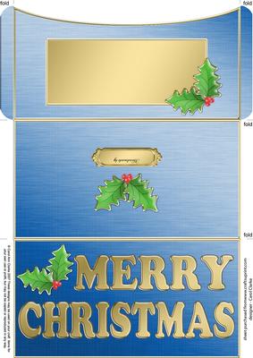 Elegant Christmas Holly Money or Gift Wallet and Card