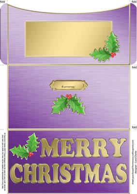 Elegant Christmas Holly Money or Gift Wallet and Card
