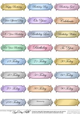 Metallic Birthday Greetings Text Plates