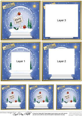 Cute Xmas Robins - Christmas Snowglobe Tunnel Topperr